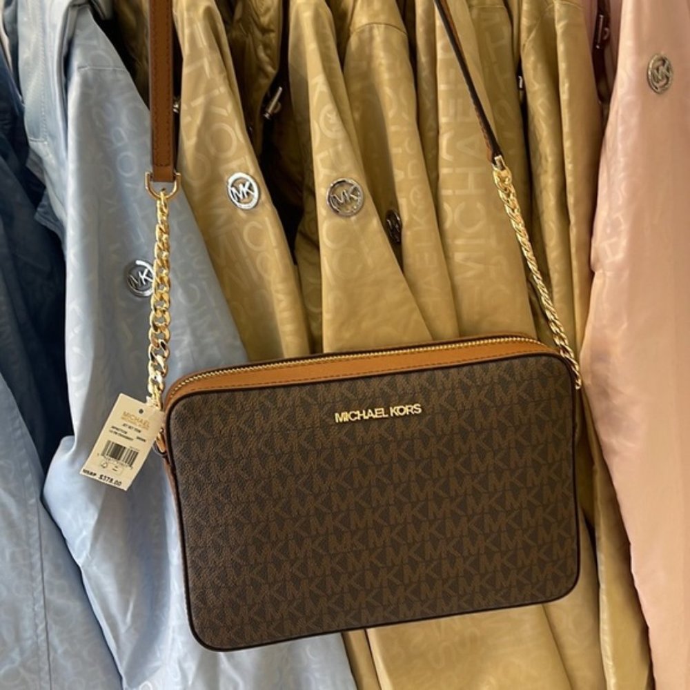 Michael Kors large Jet Set Item EW Crossbody Brown - Picture 13 of 16
